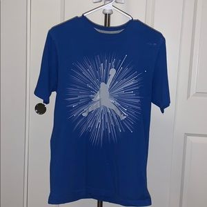 Air Jordan medium blue t-shirt with silver logo